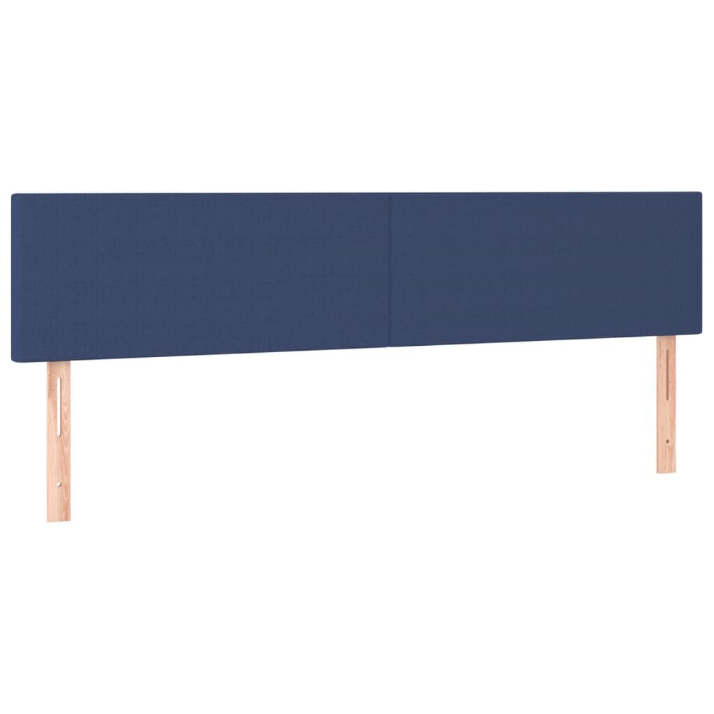 vidaXL Κρεβάτι Boxspring με Στρώμα Μπλε 120x190 εκ. Υφασμάτινο