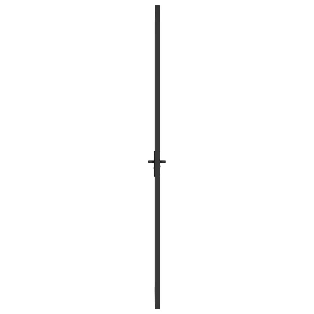 vidaXL Εσωτερική Πόρτα 102,5x201,5 εκ. Μαύρο Ματ Γυαλί και Αλουμίνιο