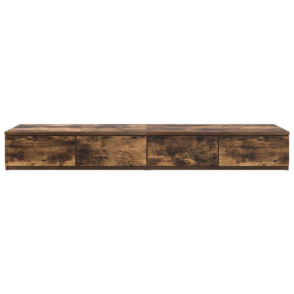vidaXL Συρτάρια κρεβατιού Καπνιστή δρυς 120 x 36.5 x 16.5 εκ