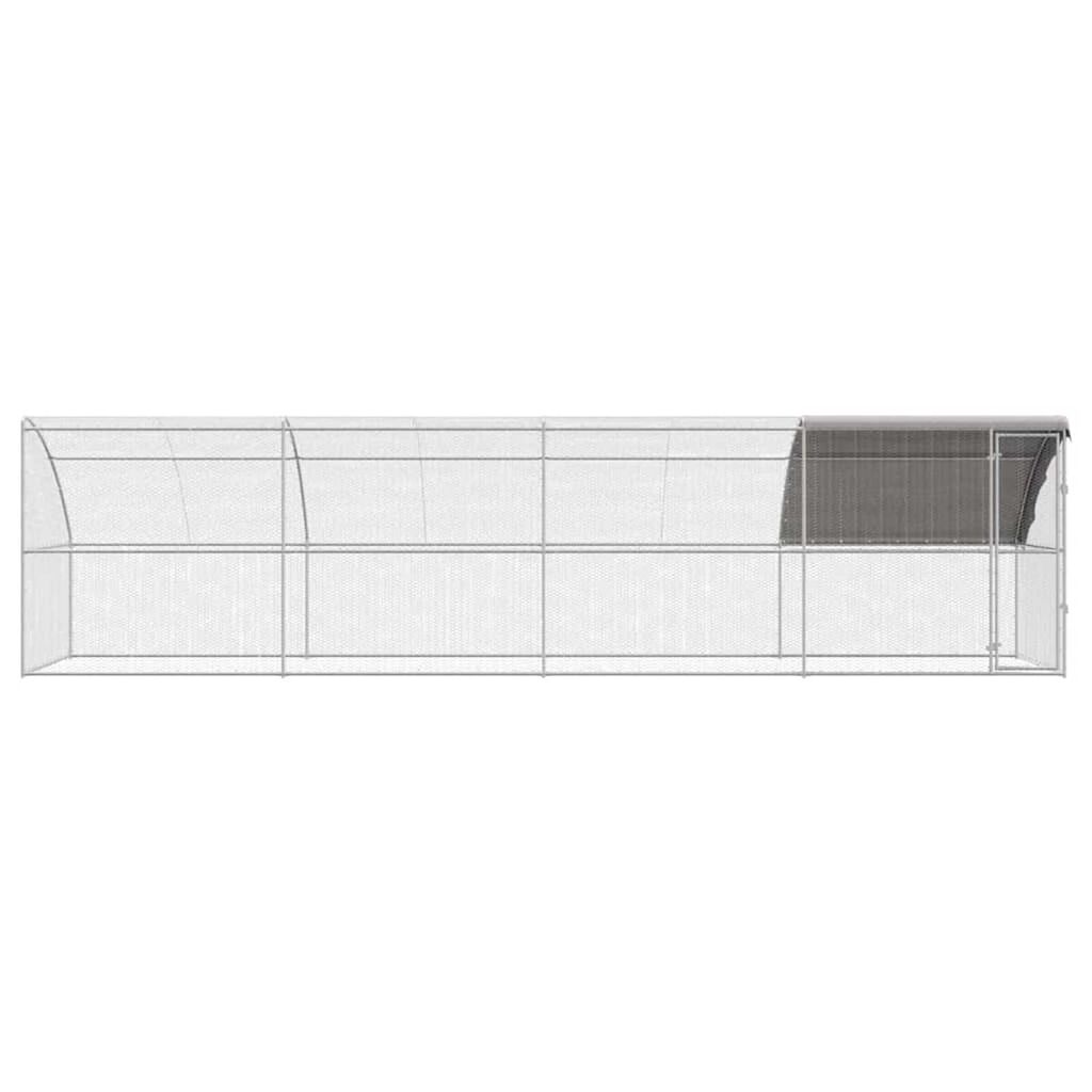 vidaXL Κλουβί για κότες Ασημί 800 x 200 x 198.5 εκ