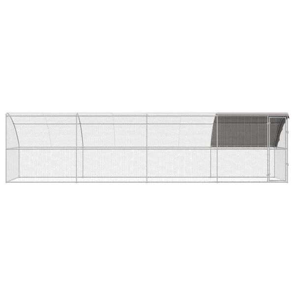 vidaXL Κλουβί για κότες Ασημί 800 x 200 x 198.5 εκ