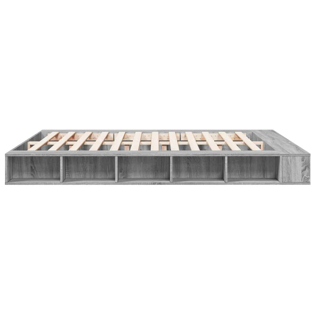 vidaXL Πλαίσιο Κρεβατιού Γκρι Sonoma 200x200 εκ. Επεξεργασμένο Ξύλο