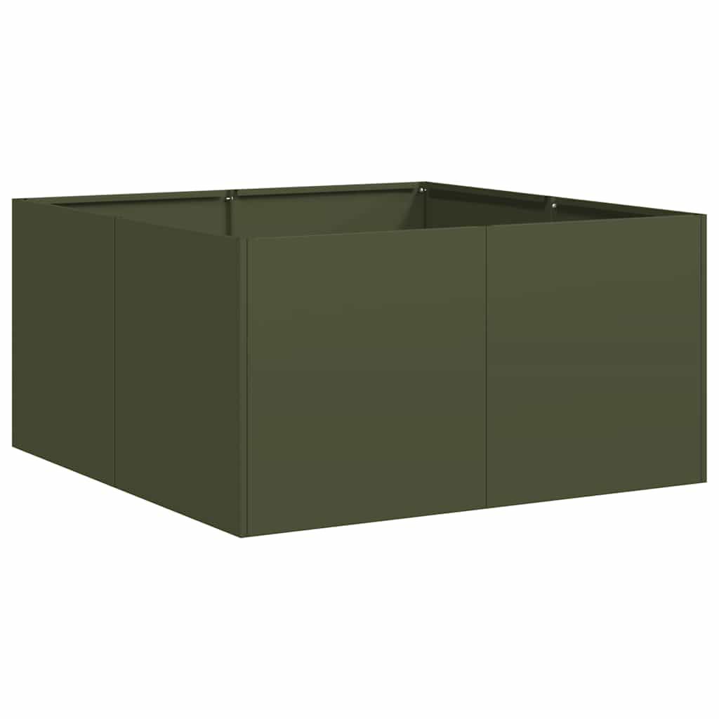 vidaXL Ζαρντινιέρα Λαδί 80x80x40 εκ. από Χάλυβα Ψυχρής Έλασης