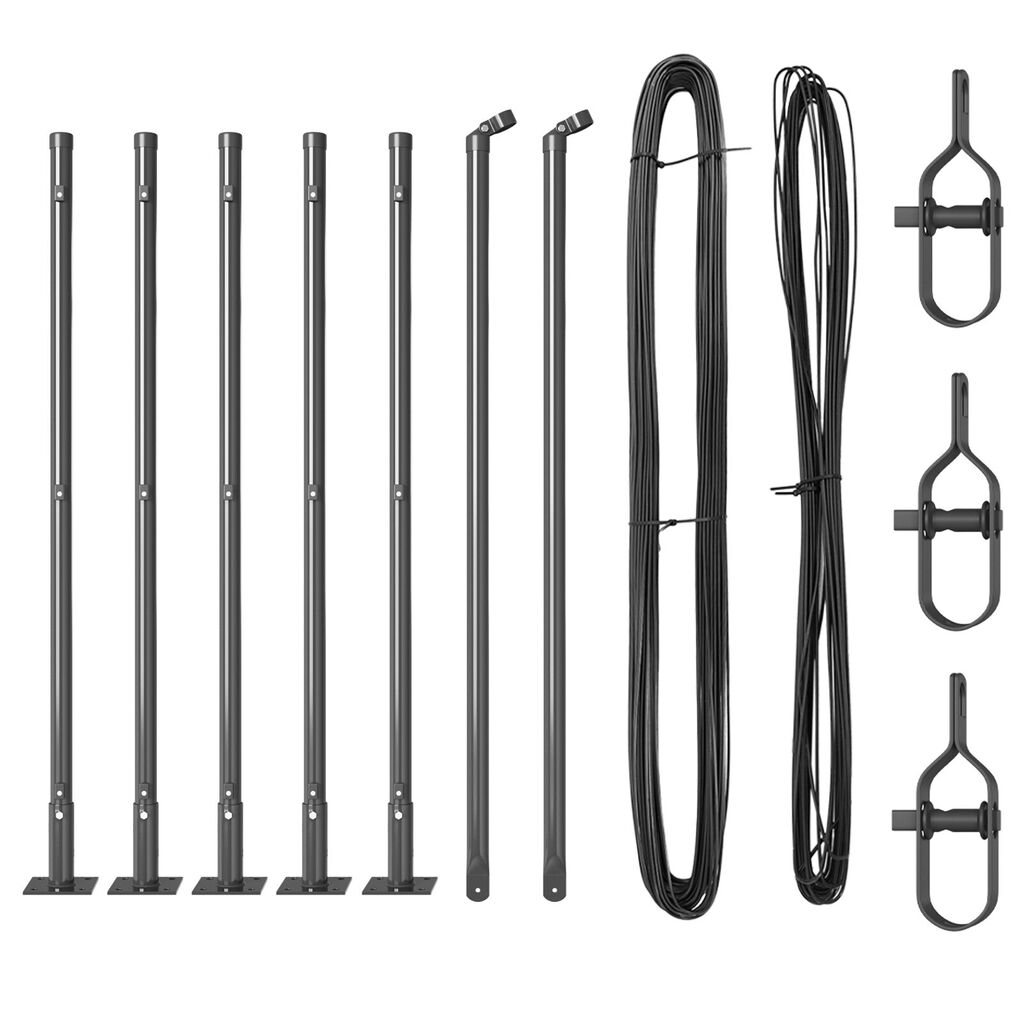 vidaXL Πόρτες Περιφράξεων με Βάσεις 7 τμχ Ø32mm 50cm Γαλβανισμένο Χάλυβα