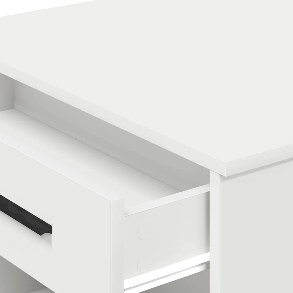 vidaXL Γραφείο με συρτάρι ράφι Λευκό 102x62x77,5cm Κατασκευασμένο ξύλο
