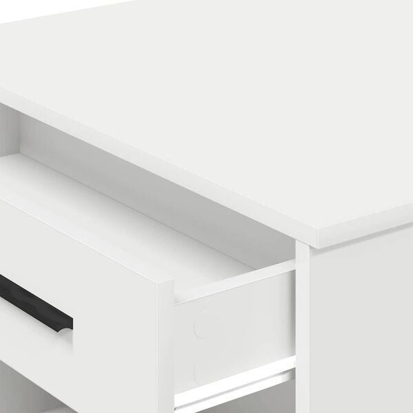 vidaXL Γραφείο με συρτάρι ράφι Λευκό 102x62x77,5cm Κατασκευασμένο ξύλο