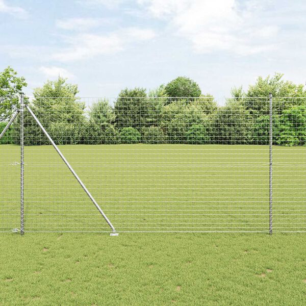 vidaXL Στύλος Περιφράξεων 52 pcs Ασημί 3.2 x 3.2 x 180 εκ Ατσάλι
