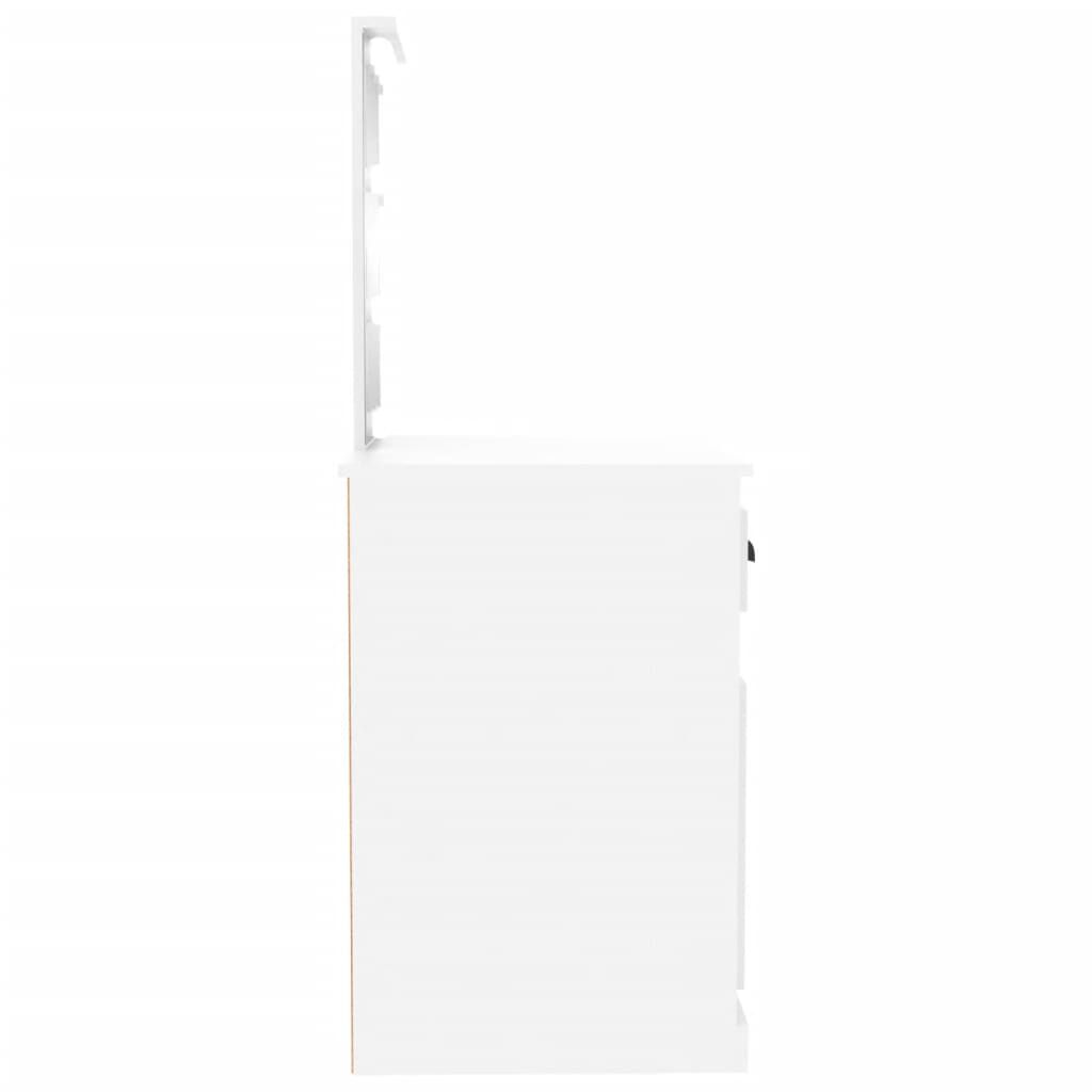 vidaXL Μπουντουάρ με LED Λευκό 90x50x132,5 εκ. Επεξ. Ξύλο