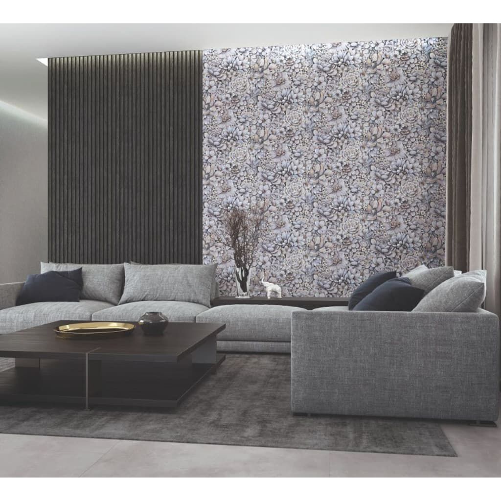Noordwand Ταπετσαρία Botanica Wooden Slats Μαύρη και Γκρι