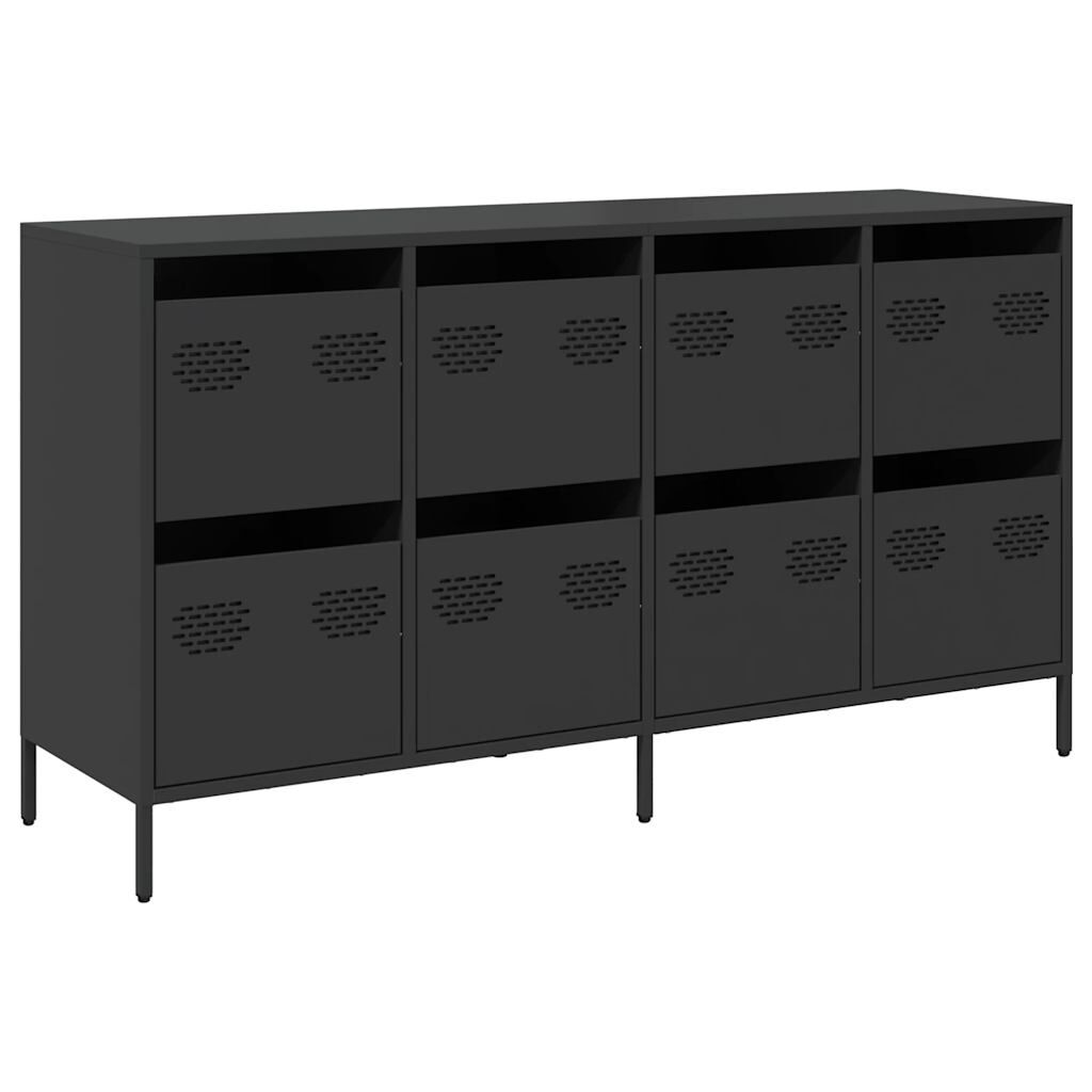 vidaXL Ντουλάπι Μαύρο 135x39x73,5 εκ. από Χάλυβα Ψυχρής Έλασης