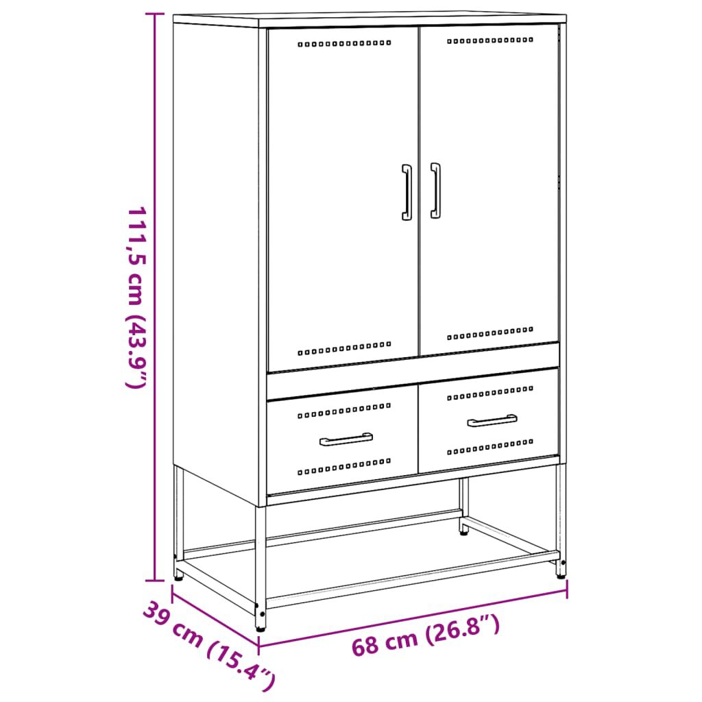 vidaXL Ντουλάπι Λευκό 68x39x111,5 εκ. από Χάλυβα