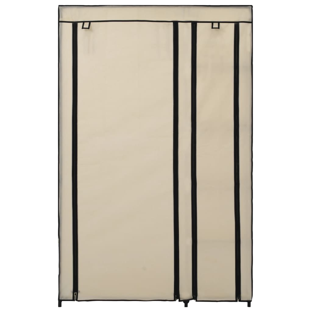 vidaXL Ντουλάπα Αναδιπλούμενη Κρεμ 110 x 45 x 175 εκ. Υφασμάτινη