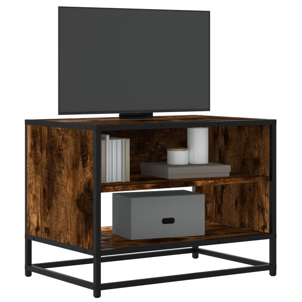 vidaXL Έπιπλο Τηλεόρασης Καπνιστή Δρυς 61x40x46 εκ Επεξ. Ξύλο/Μέταλλο