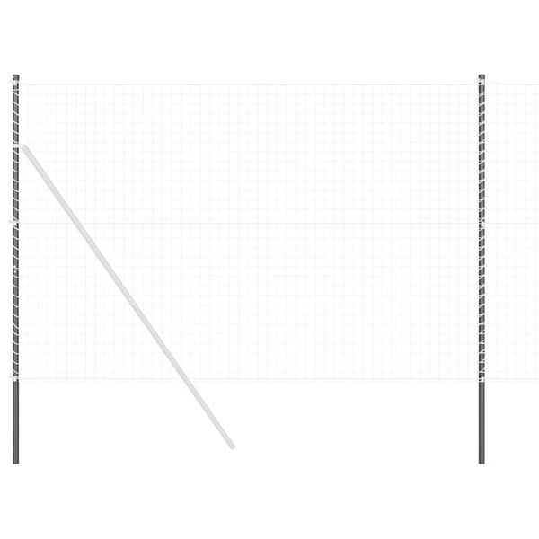 vidaXL Πό posts φράχτη 12 pcs Γκρι Ατσάλι με Επικάλυψη Πούδρας