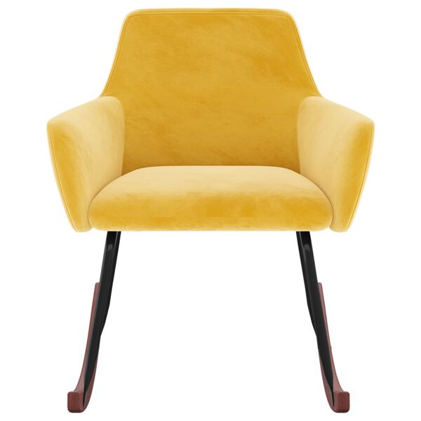 vidaXL Πολυθρόνα Κουνιστή Κίτρινη Βελούδινη