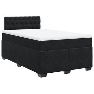 vidaXL Κρεβάτι Boxspring με Στρώμα Μαύρο 120 x 200 εκ. Βελούδινο