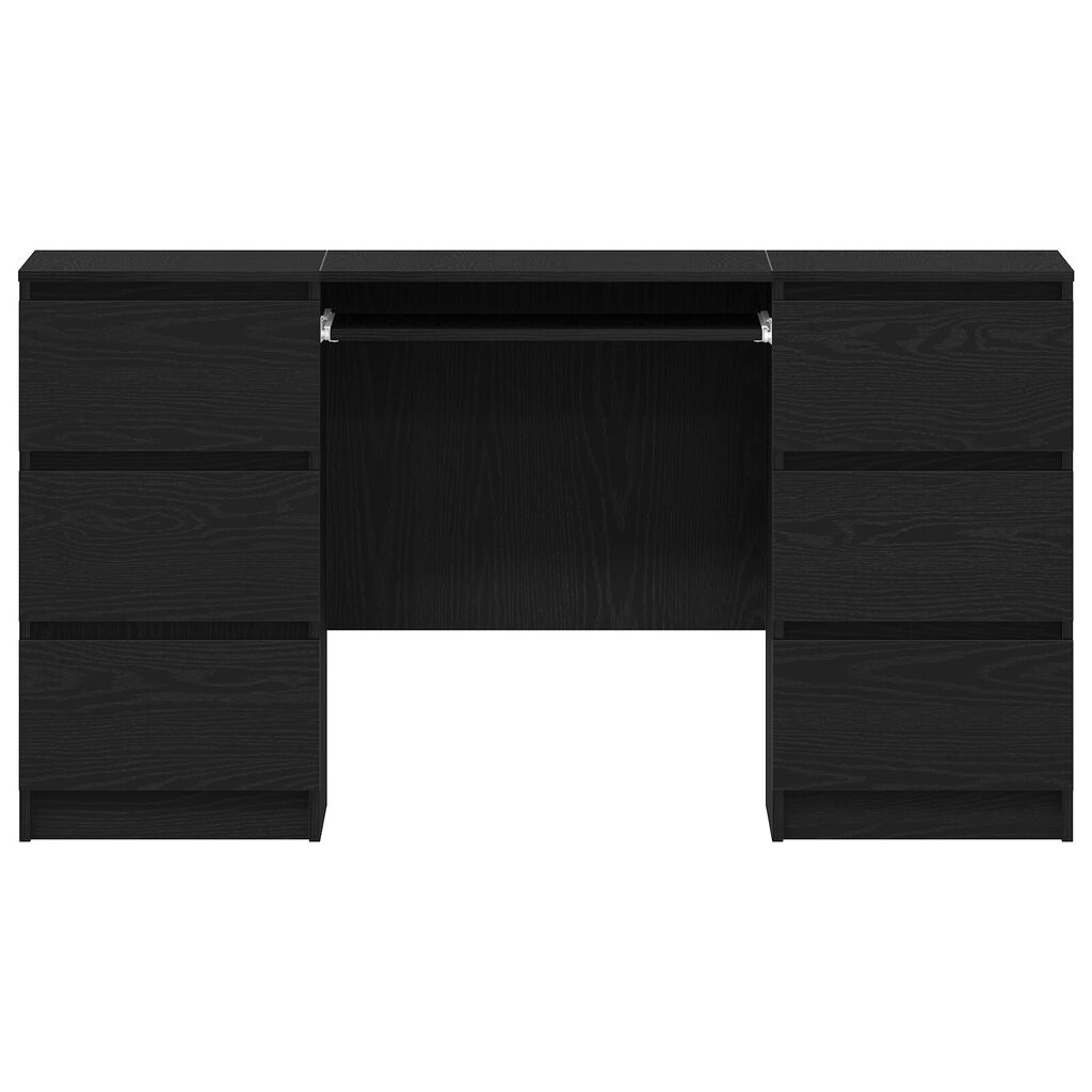 vidaXL Γραφεία 2 τεμάχια Μαύρο Δρύς 140x50x76 εκ Κατασκευασμένο ξύλο