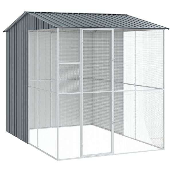 vidaXL Κλουβί Πουλιών Ανθρακί 215x310x247 εκ. Χάλυβας