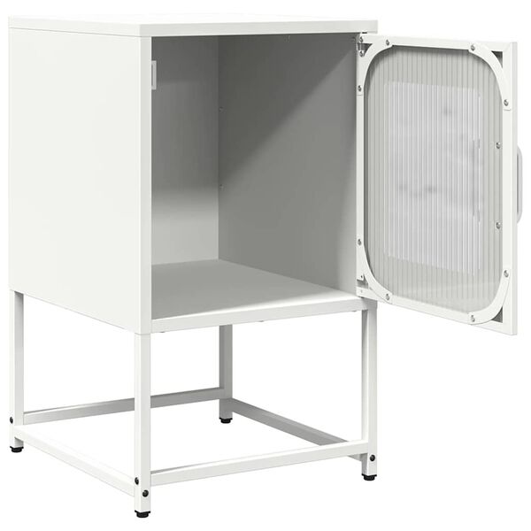 vidaXL Κομοδίνο λευκό 36x39x60,5 cm από χάλυβα ψυχρής έλασης