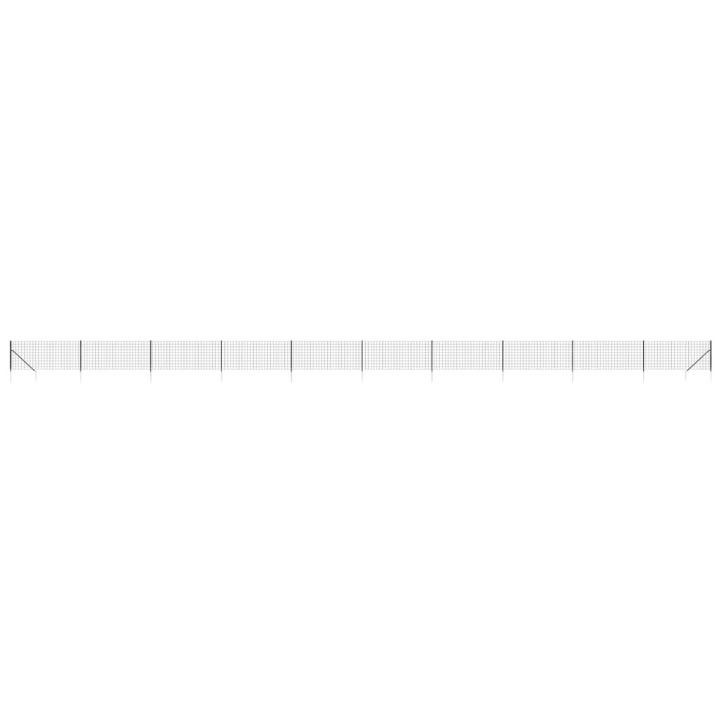 vidaXL Συρματόπλεγμα Περίφραξης Ανθρακί 0,8 x 25 μ. με Καρφωτές Βάσεις
