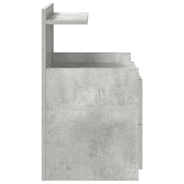 vidaXL Κομοδίνο με 2 Συρτάρια Γκρι Σκυρόδεμα 40x36,5x62 εκ.