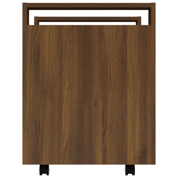 vidaXL Τρόλεϊ Γραφείου Καφέ Δρυς 60x45x60 εκ. από Επεξεργασμένο Ξύλο