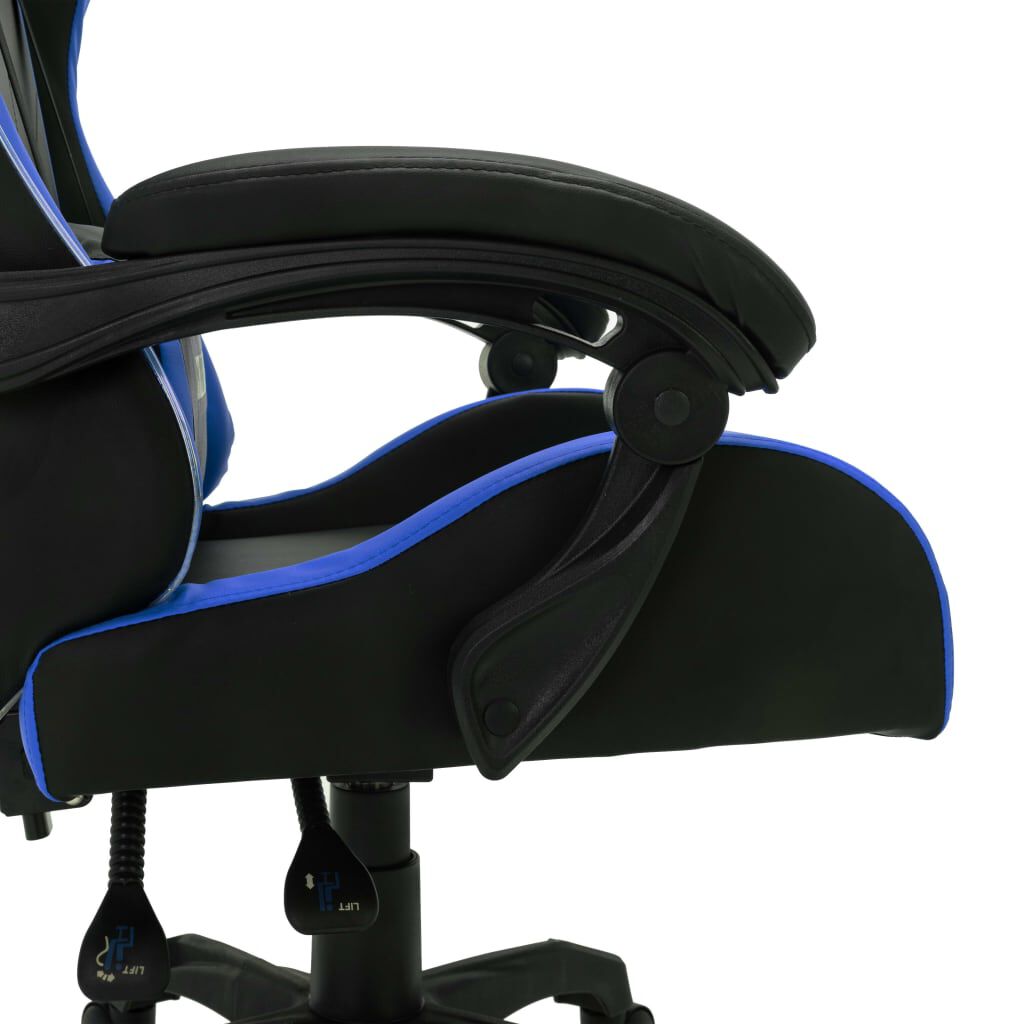 vidaXL Καρέκλα Racing με Φωτισμό RGB LED Μπλε/Μαύρο Συνθετικό Δέρμα