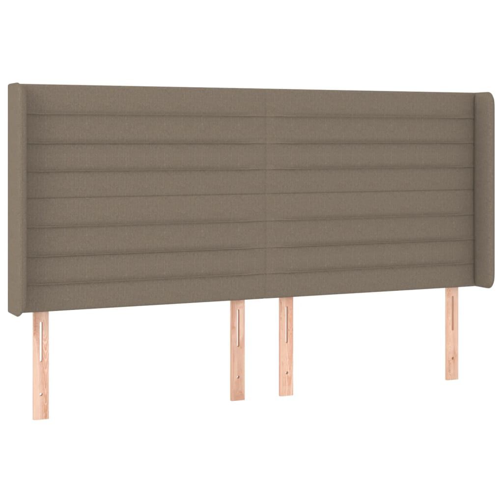vidaXL Κρεβάτι Boxspring με Στρώμα & LED Taupe 180x200 εκ. Υφασμάτινο
