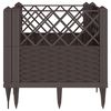vidaXL Ζαρντινιέρα με Πασσάλους Καφέ 43,5x43,5x43,5 εκ. Πολυπροπυλένιο