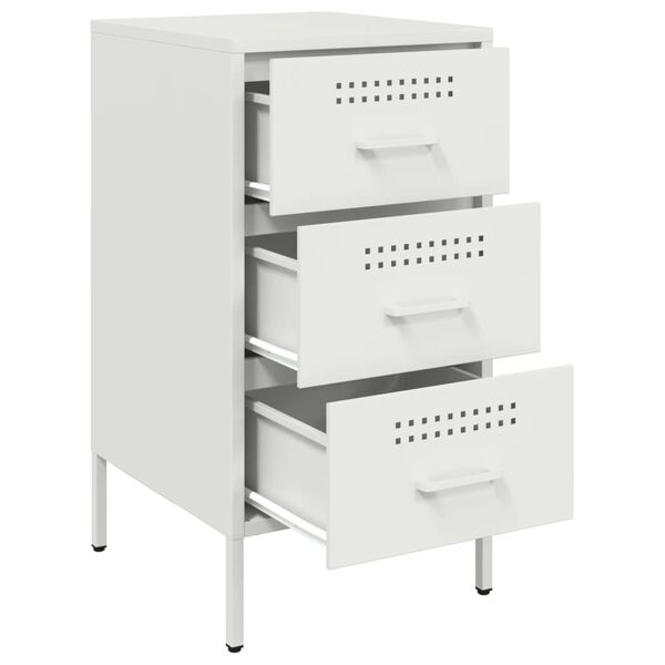 vidaXL Κομοδίνα 2 τεμ. Λευκά 36x39x68 εκ. από Χάλυβα