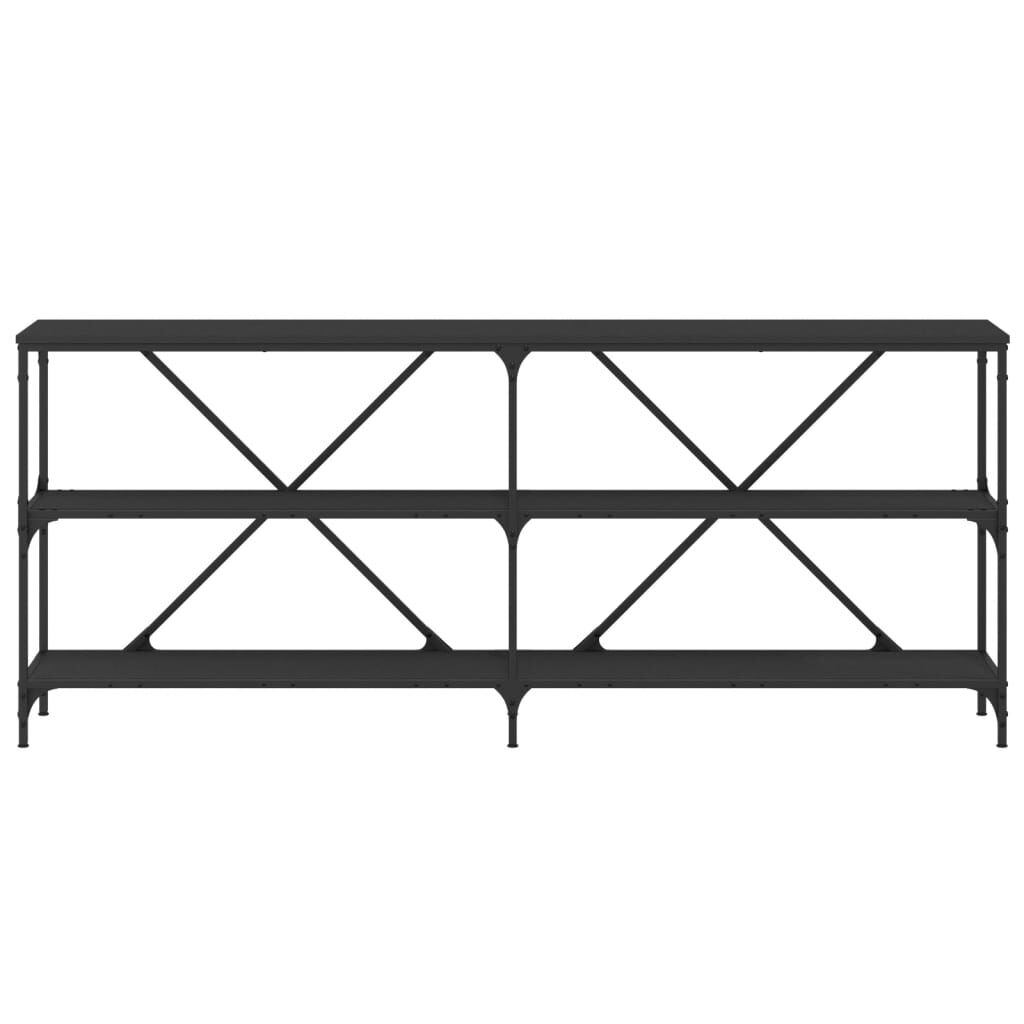 vidaXL Τραπέζι Κονσόλα Μαύρο 180 x 30 x 75 εκ. Επεξεργ. Ξύλο/Σίδηρος