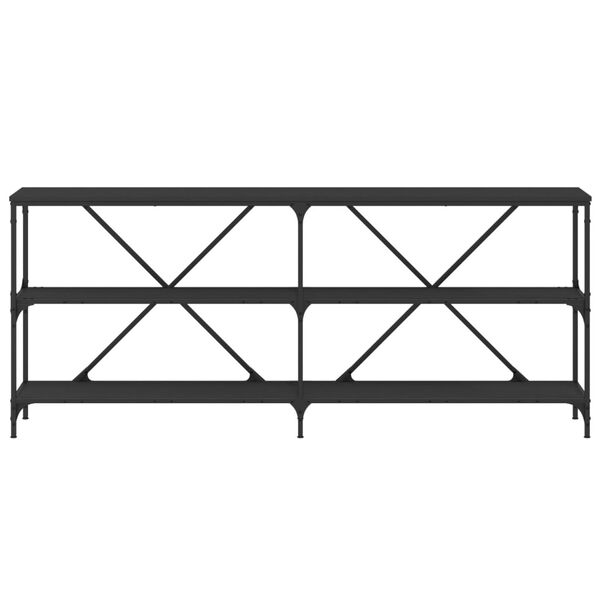 vidaXL Τραπέζι Κονσόλα Μαύρο 180 x 30 x 75 εκ. Επεξεργ. Ξύλο/Σίδηρος