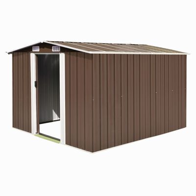 vidaXL Αποθήκη Κήπου Καφέ 257 x 298 x 178 εκ. από Μέταλλο