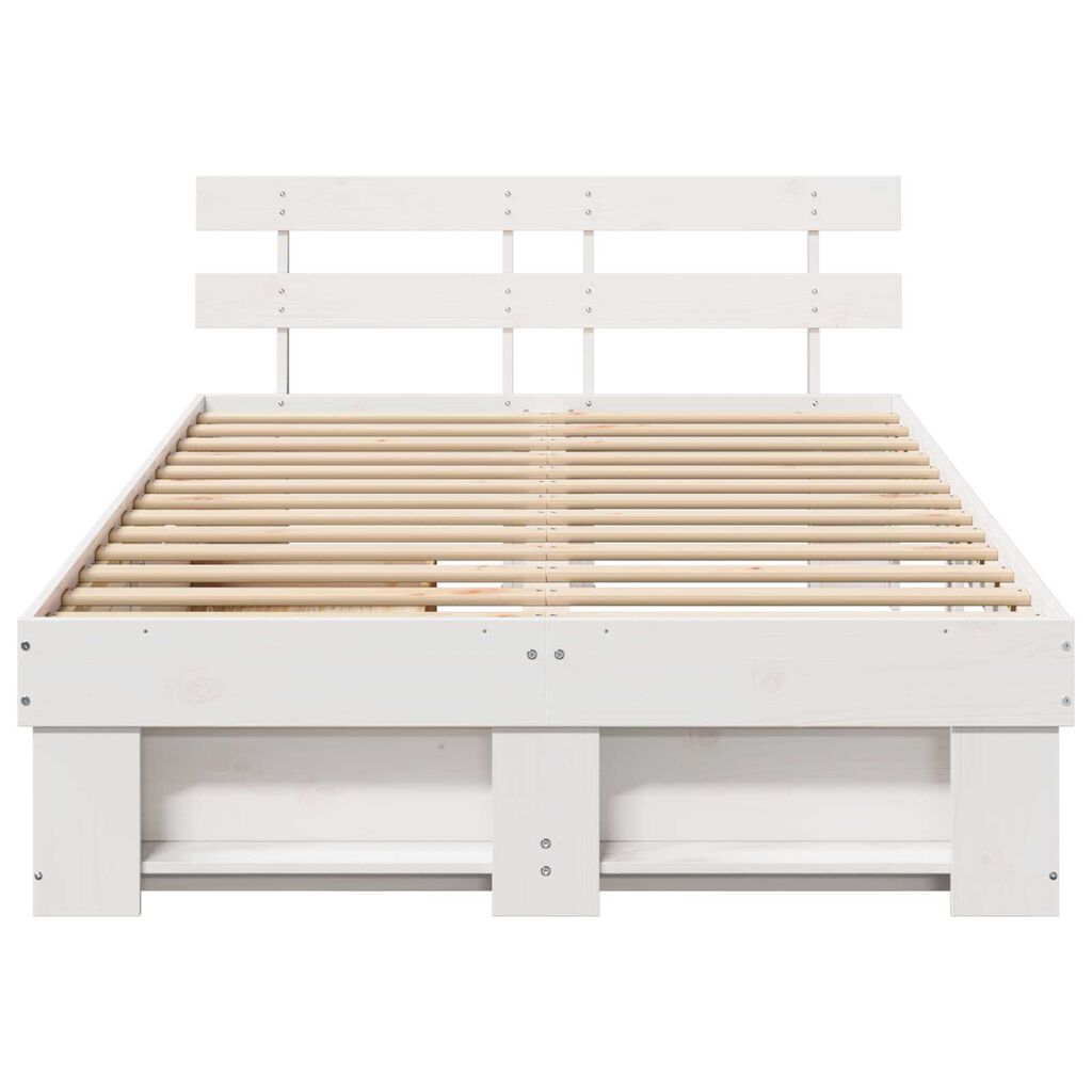 vidaXL Σκελετός Κρεβατιού Λευκό 120 x 190 cm Μασίφ ξύλο πεύκου