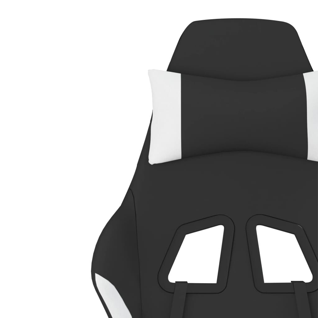 vidaXL Καρέκλα Gaming Μαύρο/Λευκό Ύφασμα με Υποπόδιο