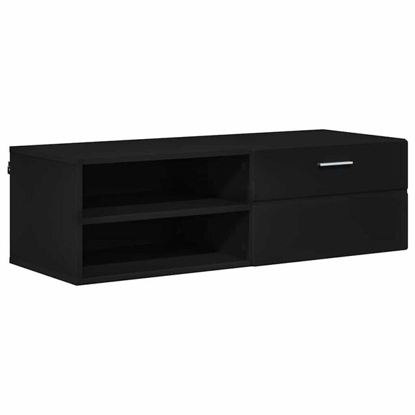 vidaXL Ντουλάπι TV με ράφι Μαύρο 100.5 x 39 x 30 εκ Επεξεργασμένο ξύλο