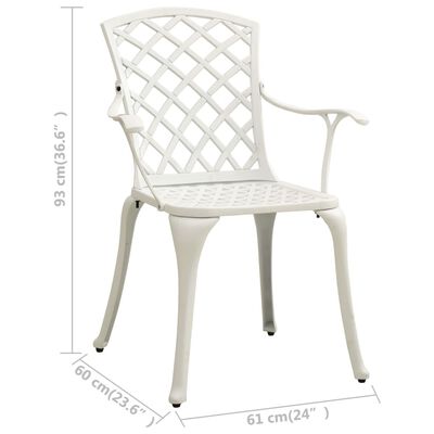 vidaXL Καρέκλες Κήπου 2 τεμ. Λευκές από Χυτό Αλουμίνιο