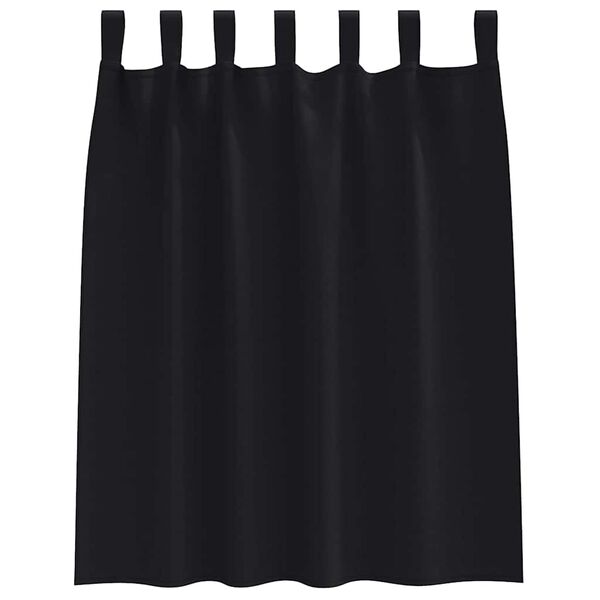 vidaXL Κουρτίνες με κουρτίνες 2 pcs Μαύρο Πολυεστέρας