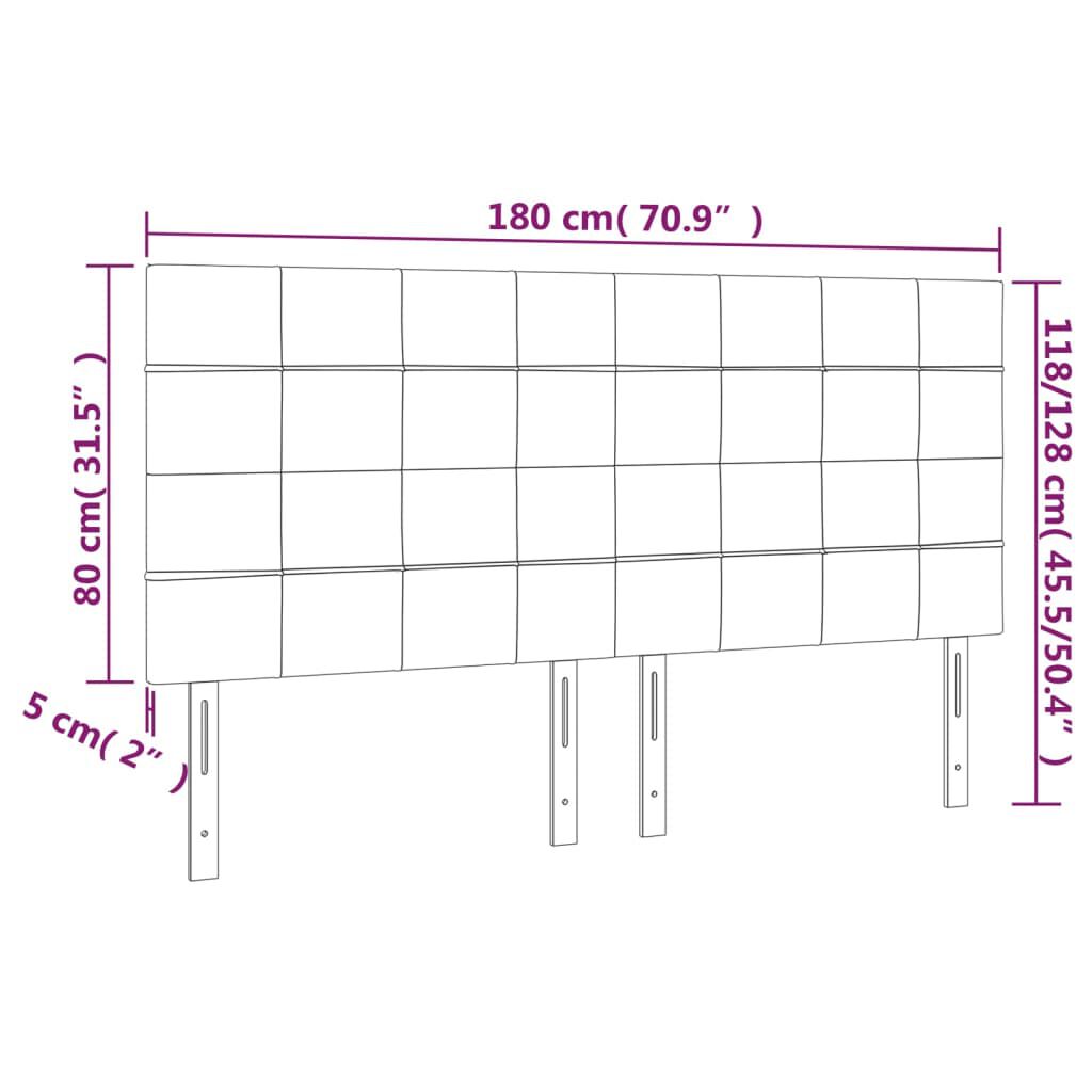 vidaXL Κεφαλάρια Κρεβατιού 4 τεμ. Σκούρο Γκρι 90x5x78/88 εκ. Βελούδινο