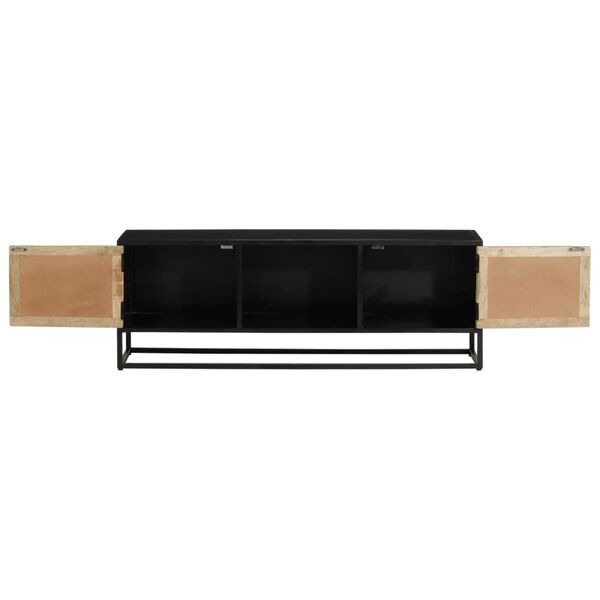 vidaXL Έπιπλο Τηλεόρασης 110 x 30 x 40 εκ. Μασίφ Ξύλο Μάνγκο & Σίδηρος