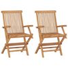 vidaXL Καρέκλες Κήπου 2 τεμ. από Μασίφ Ξύλο Teak με Taupe Μαξιλάρια