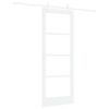 vidaXL Συρόμενη Πόρτα Λευκό 78 x 202 εκ. Μασίφ ξύλο πεύκου και γυαλί