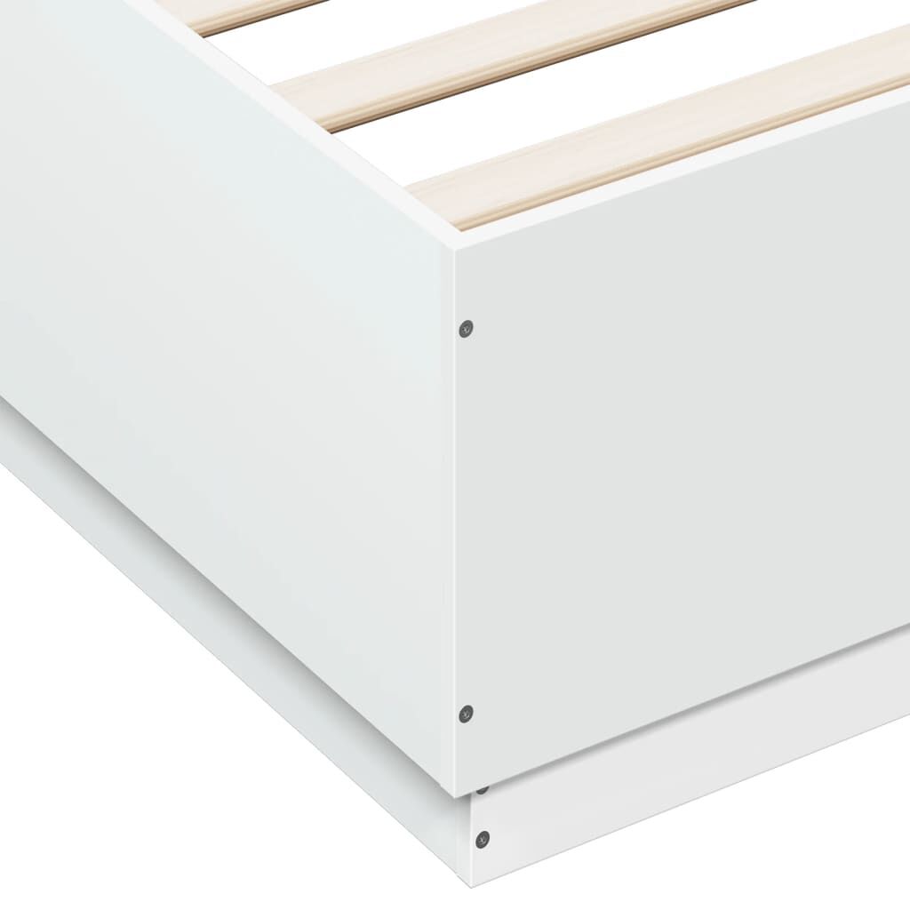 vidaXL Πλαίσιο Κρεβατιού με Φώτα LED Λευκό 120x200 εκ.Επεξ. Ξύλο