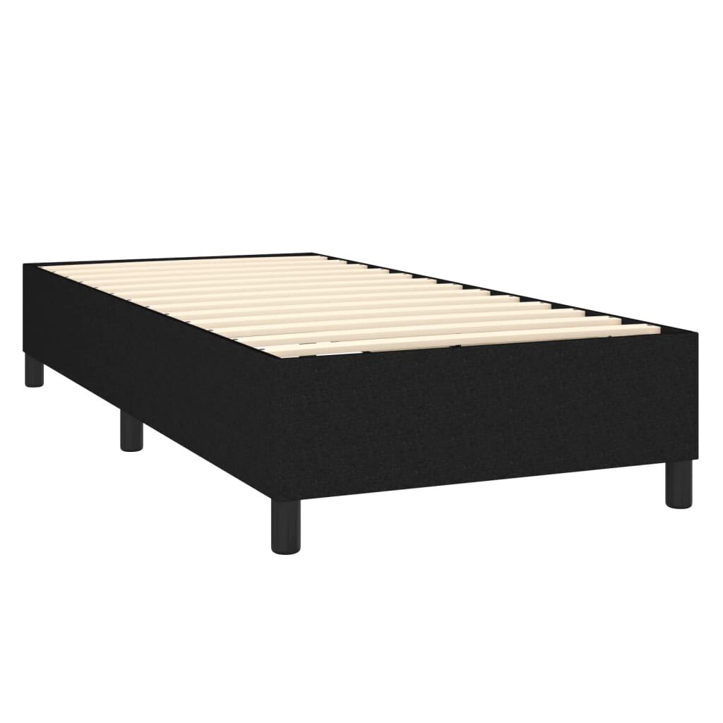 vidaXL Κρεβάτι Boxspring με Στρώμα Μαύρο 80 x 200 εκ. Υφασμάτινο