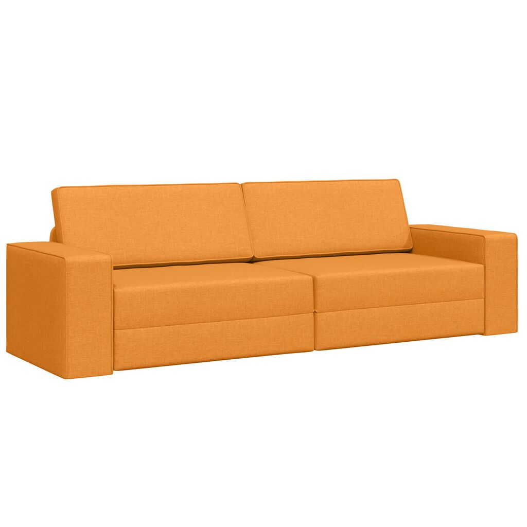 vidaXL Καναπές Κρεβάτι 2-σε-1 Σκούρα Κίτρινη 245x150x60.5 cm Ύφασμα