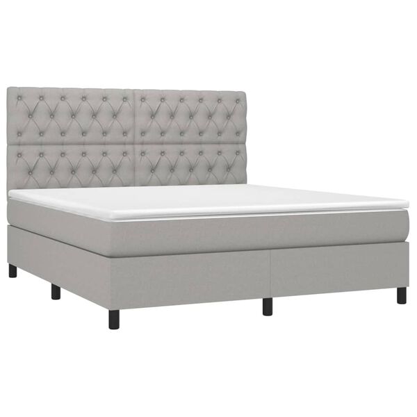 vidaXL &Kappa;&rho;&epsilon;&beta;ά&tau;&iota; Boxspring &mu;&epsilon; &Sigma;&tau;&rho;ώ&mu;&alpha; & LED &Alpha;&nu;.&Gamma;&kappa;&rho;&iota; 160x200&epsilon;&kappa;. &Upsilon;&phi;&alpha;&sigma;&mu;ά&tau;&iota;&nu;&omicron;