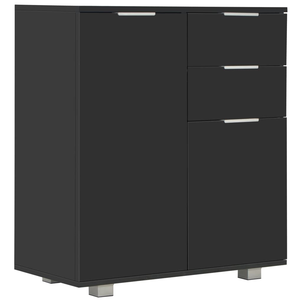 vidaXL Μπουφές Ψηλός Γυαλιστερός Μαύρος 71x35x80εκ. Επεξεργασμένο Ξύλο