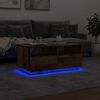 vidaXL Τραπεζάκι Σαλονιού με LED Παλαιό Ξύλο 90x49x40 εκ.