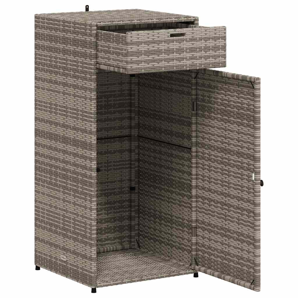 vidaXL Ντουλάπι Αποθήκευσης Κήπου Γκρι 55x55x111 εκ. Συνθετικό Ρατάν