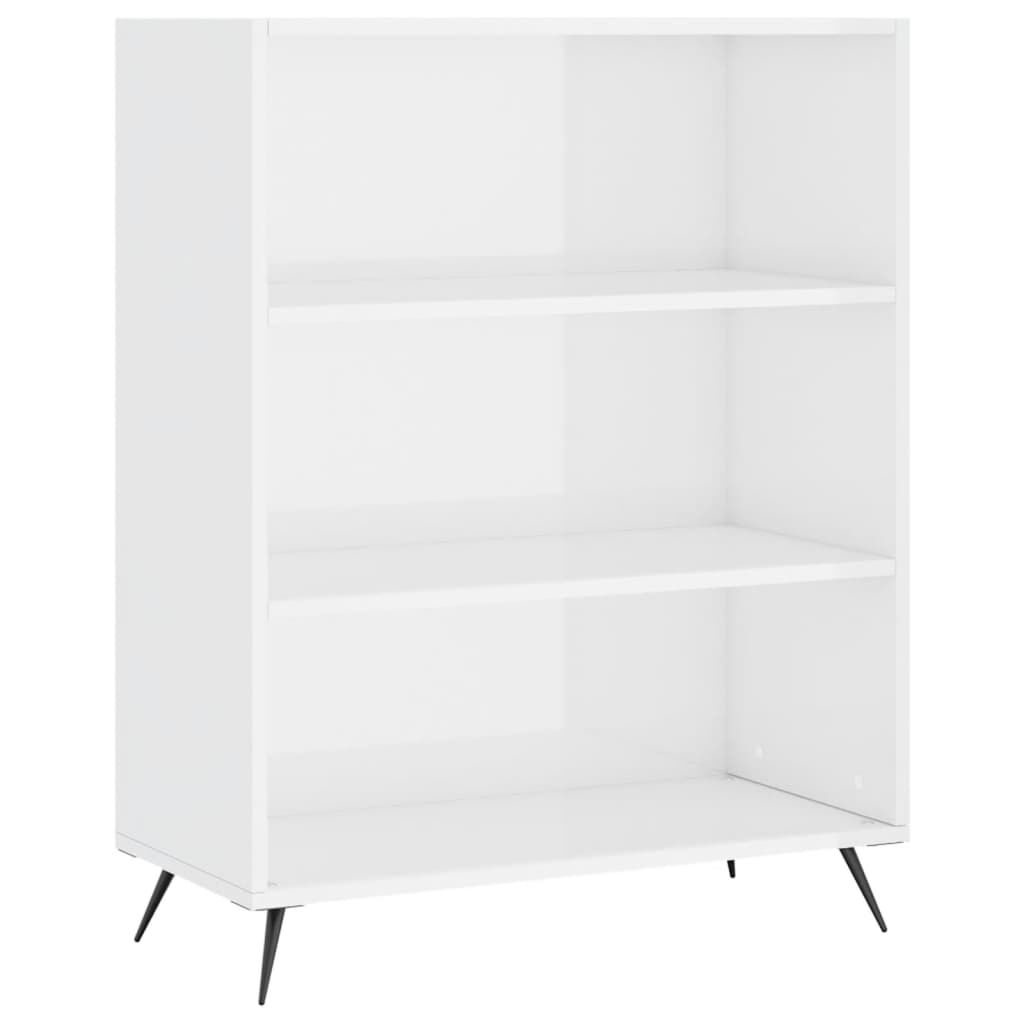 vidaXL Βιβλιοθήκη Γυαλιστερό Λευκό 69,5x32,5x90 εκ. Επεξεργασμένο Ξύλο